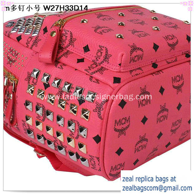 High Quality Replica MCM Small Stark Front Studs Backpack MC4237S Red - Click Image to Close